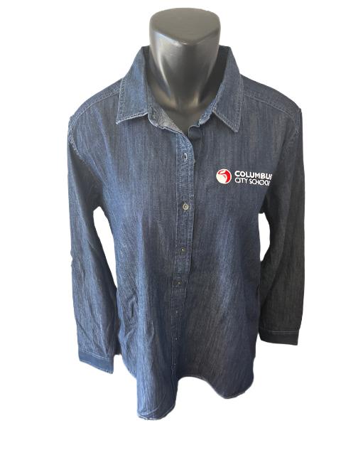 CCS Dark Wash Denim Shirt - Ladies