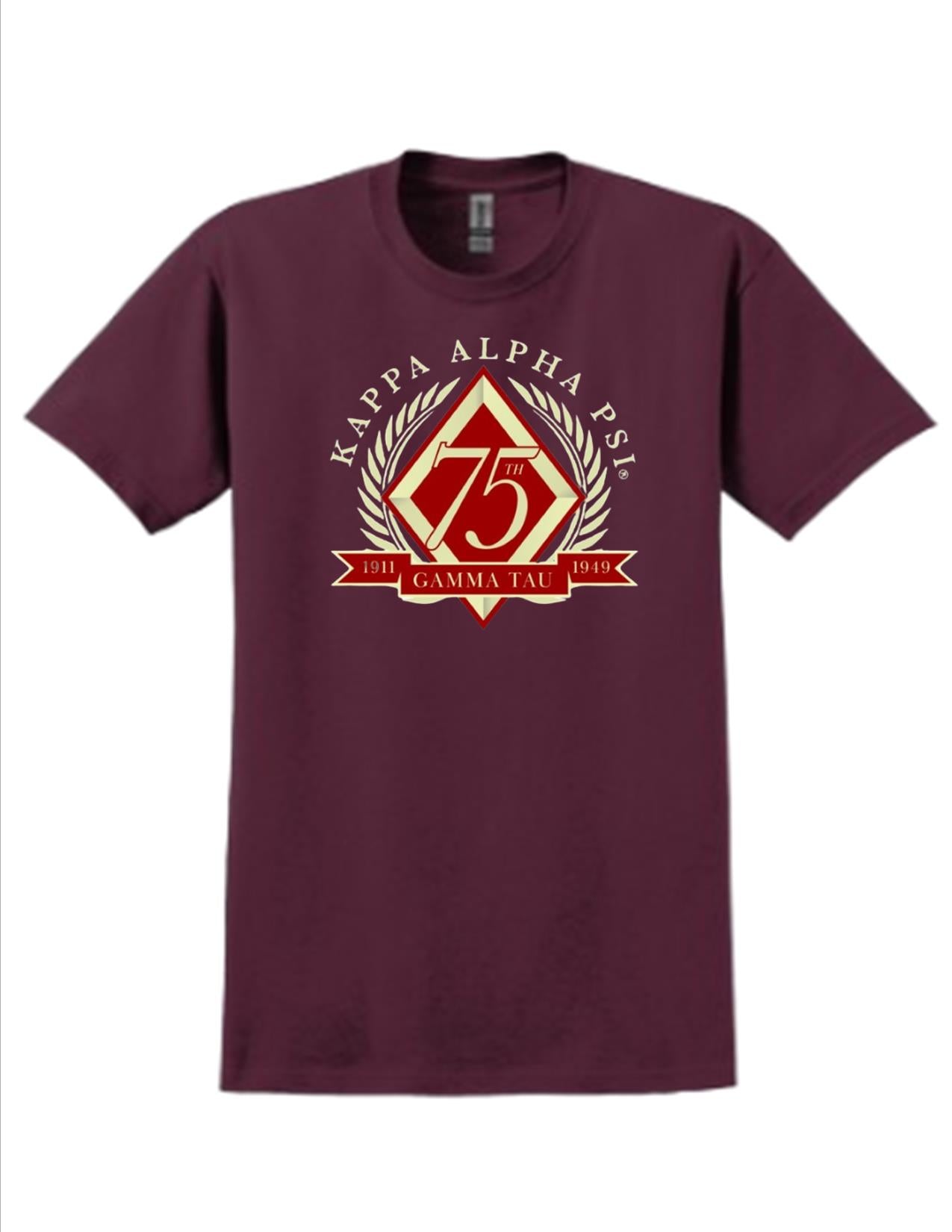 Gamma Tau 75th Anniversary T Shirt Crimson Uzuri Greek