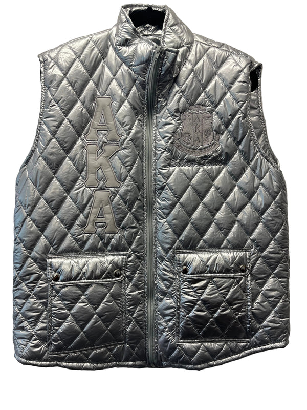 AKA Quilted Vest Tone on Tone Applique