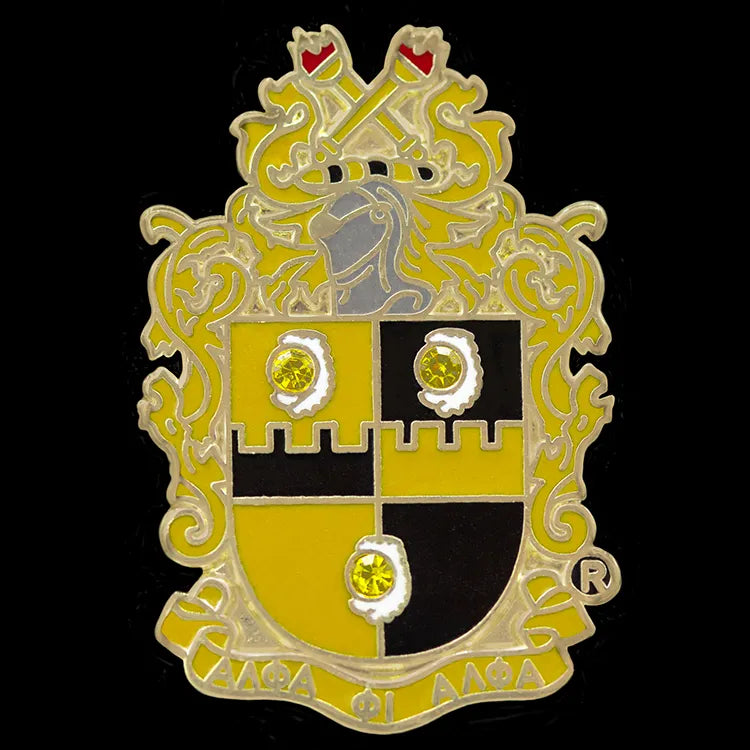Alpha Phi Alpha Shield Pin With Stones
