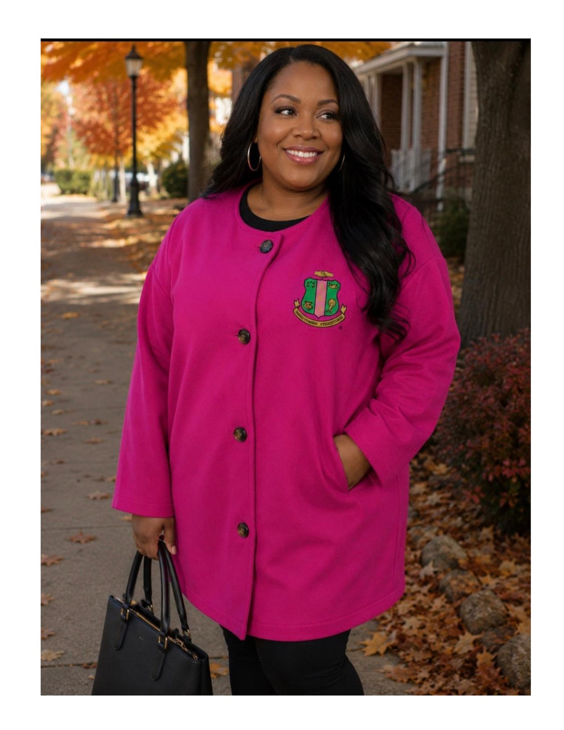 AKA Signature Luxe Button Coat