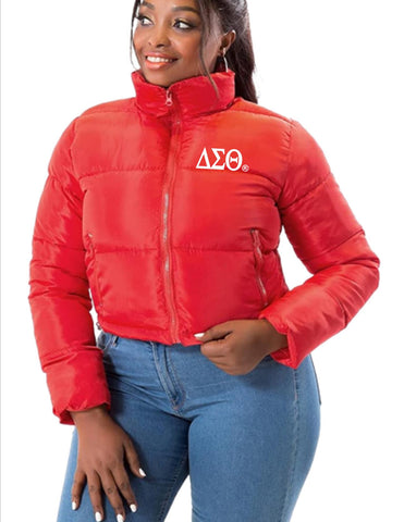 Delta Cropped Matted Puffer Jacket
