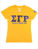 Sigma Gamma Rho Patch Sequin Tee (Gold)