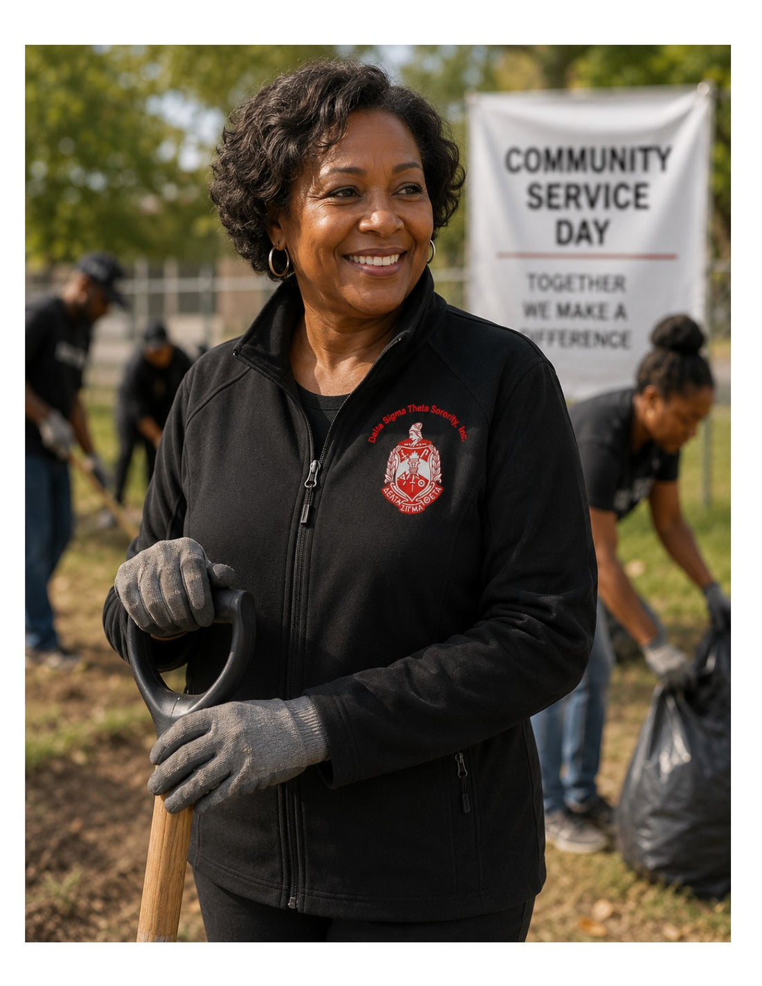 Delta Sigma Theta Soft-Shell Jacket (Black)