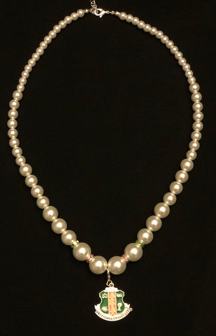 AKA Jewelry Pearl Necklace W/ Shield Charm