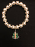 AKA Jewelry Pearl Bracelet W/ Shield Charm