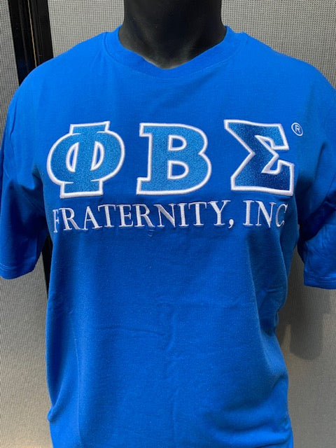 Phi Beta Sigma Embroidered Letters Tee