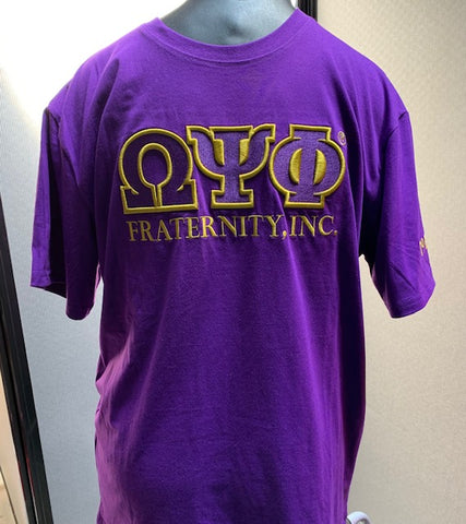 Omega Psi Phi Purple and Gold Letters