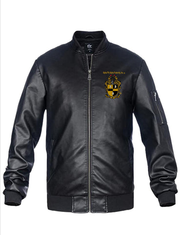 Alpha Phi Alpha PU Faux Leather Jacket