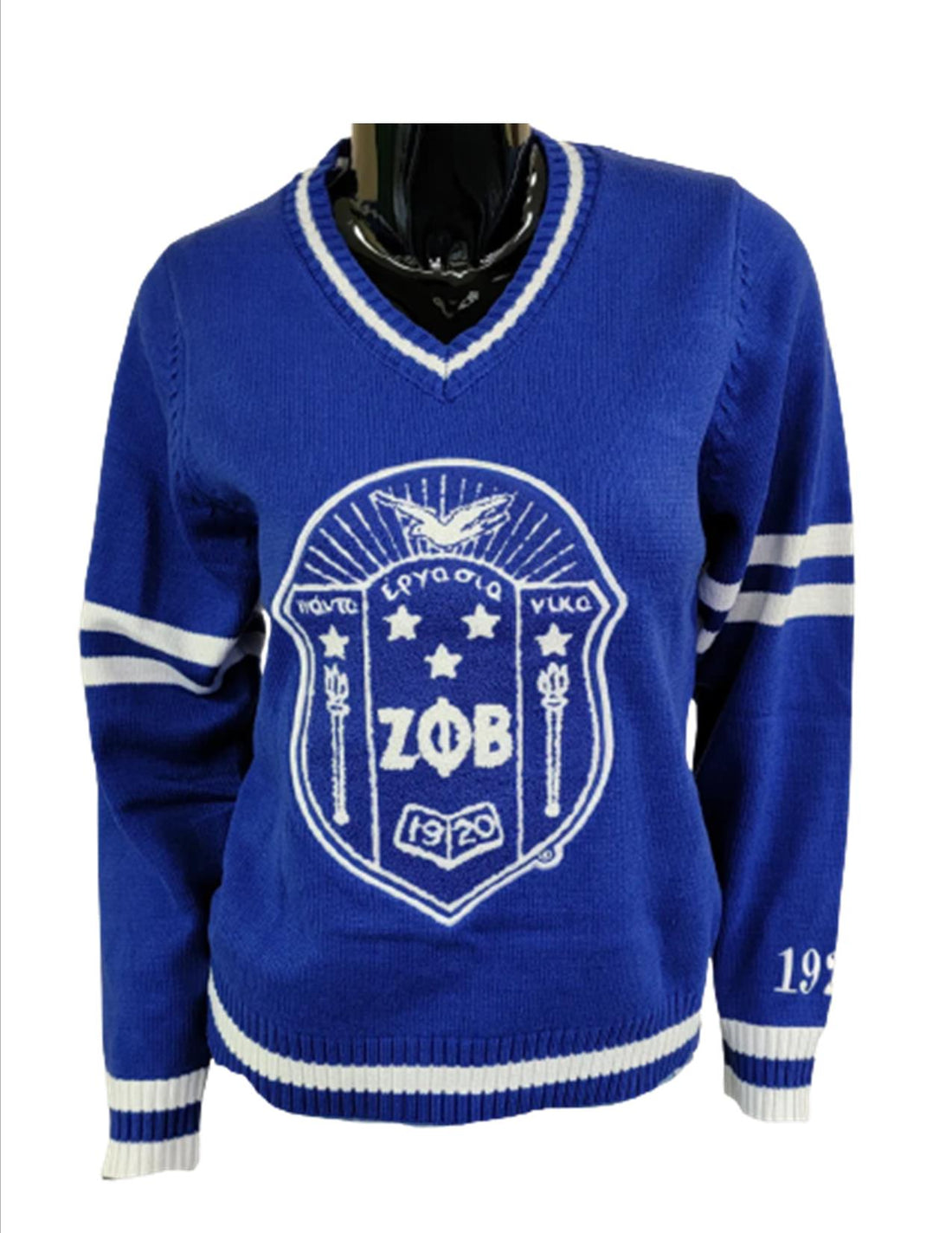 Zeta Phi Beta V-Neck Varsity Sweater