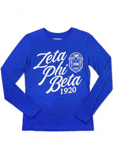 Zeta Phi Beta Royal Blue Long Sleeve Shirt